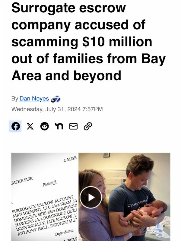 SEAM surrogacy escrow fraud, crime, FBI investigation, abc7 news San Francisco 