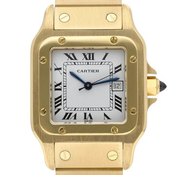 Ref 2960 Date 18k 750 Gold + box + servicing papers Cartier Santos Carrée