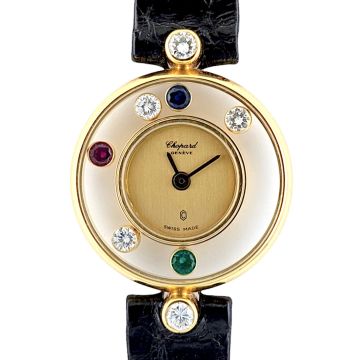 Chopard Happy Diamonds 18k Gold Tutti Futti 5 Diamonds 1 Sapphire 1 Ruby 1 Emerald 20/3929 warrens 