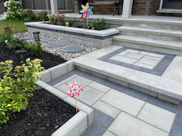 Interlock front entrance and gardens using Techo-Bloc interlock in Ottawa