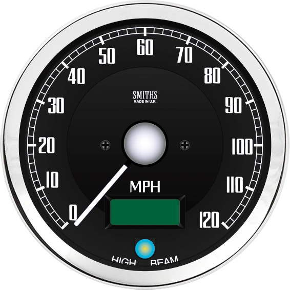 SN6142-09CB Smiths MGB Speedometer Black Stepping Motor Electric 0 ...