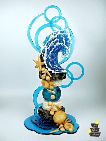 Simi Isomalt and Chocolate Wave Cake