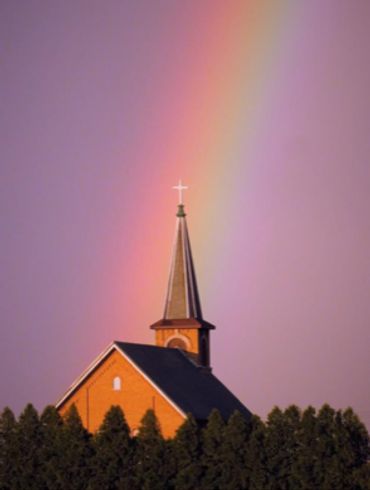 St. John's with a rainbow