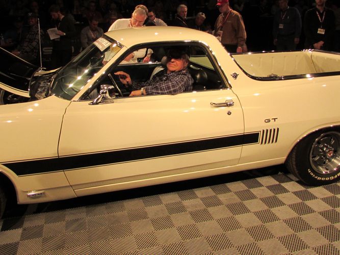 Joe drives ME's 70 Ranchero at Russo Steele Auction