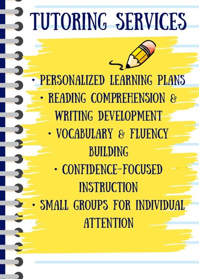 Tutoring services offering personalized plans and confidence-focused instruction.