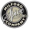 Milford spice company logo in white color 