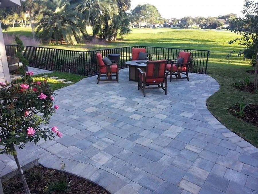 Residential paver entry and driveway