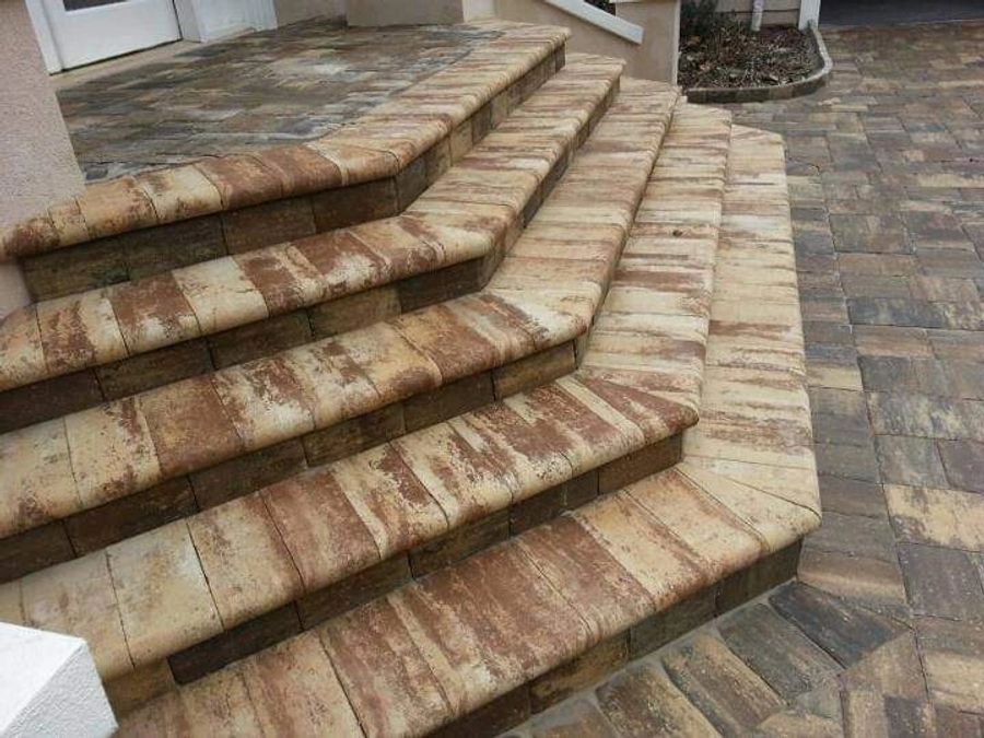 Curved paver walkway installation