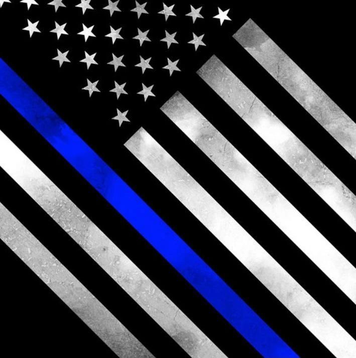 The Thin Blue Line  US Flag  Sun Art Design Inc