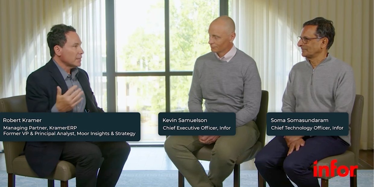 Robert Kramer of KramerERP, sits down with Infor CEO, Kevin Samuelson, and Infor CTO, Soma Somasunda