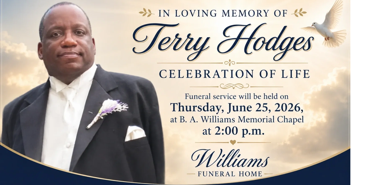 Terry Hodges, Celebration of Life,Thursday, June 25, 2026, at 2:00 p.m.