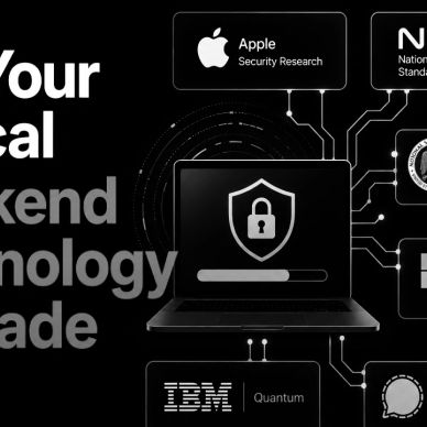Graphic showing major tech companies and agencies linked to a cybersecurity upgrade.
