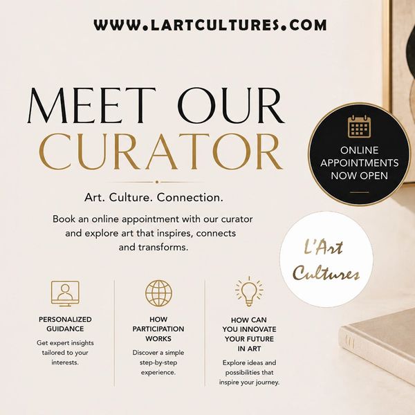 Promote online curator appointments for personalized art guidance and innovation.