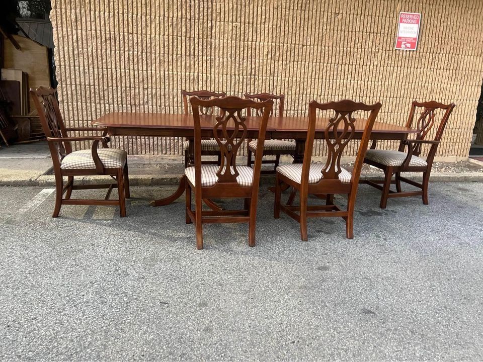 Knob Creek Furniture. Chippendale Style Solid Cherry Dining Table with