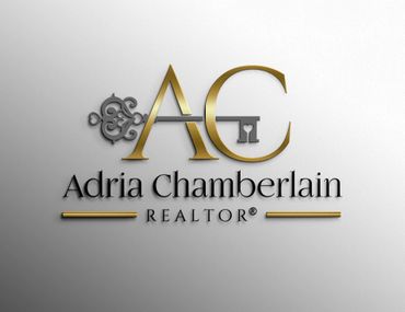 Elegant realtor logo with gold initials and vintage key design.