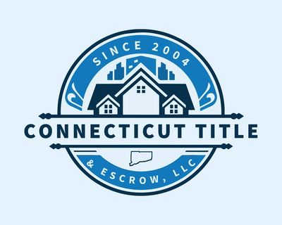Connecticut Title &amp; Escrow, LLC logo with houses and cityscape.