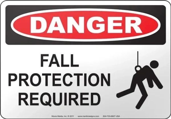 danger sign fall protection required