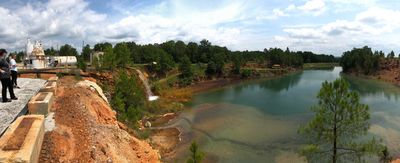 The former northwest trend pit is currently utilized as part of a temporary water treatment system.
