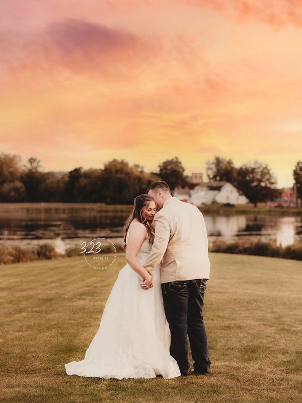 Lakeside ceremony, golden hour 