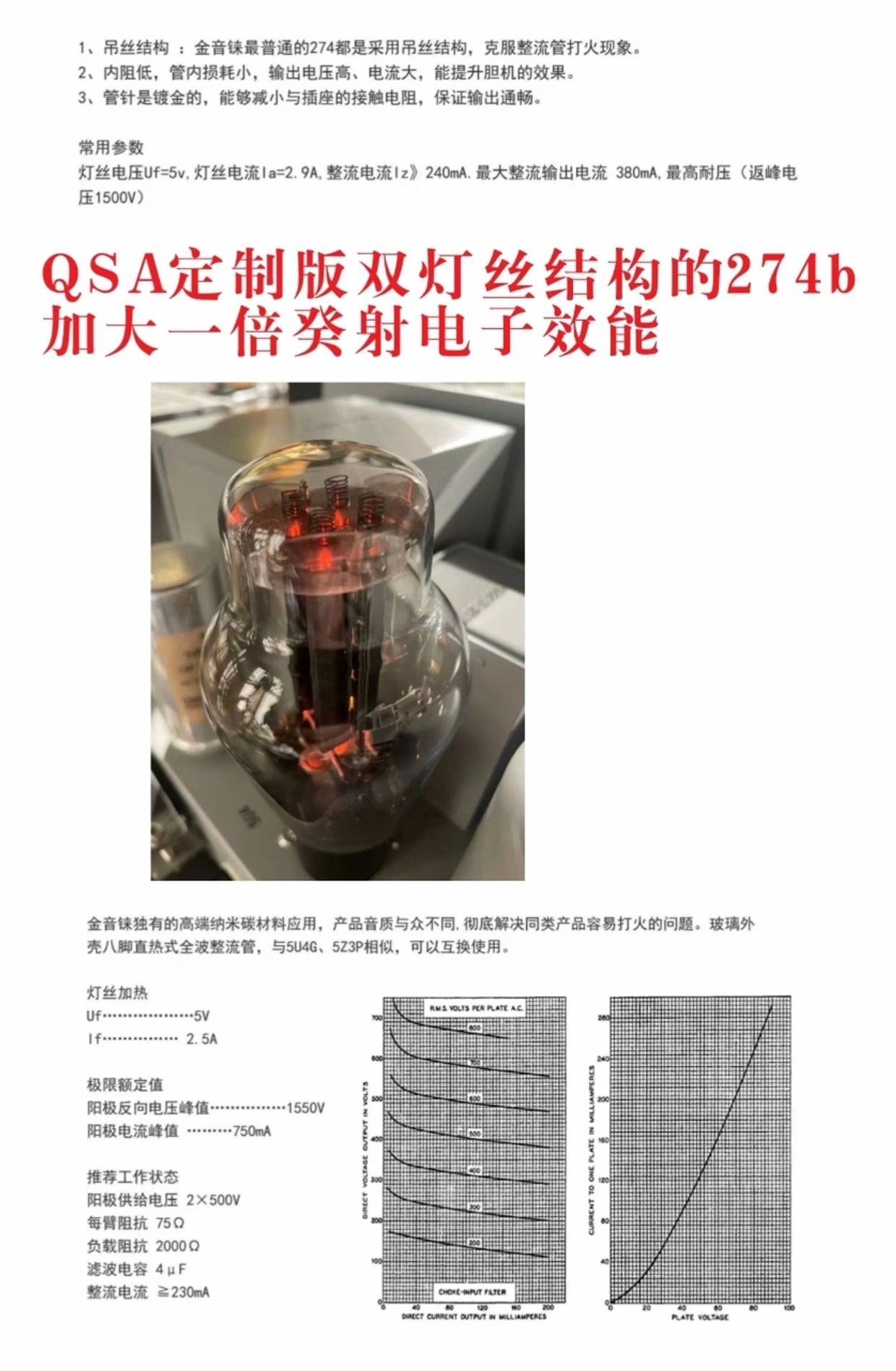 tube-274b dual filament qsa version
ultra high emission