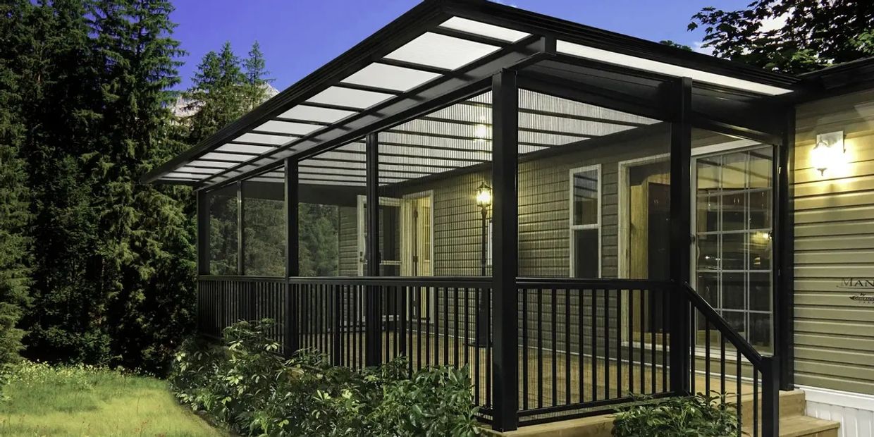 Total room package with screen enclosure and acrylic roof. 