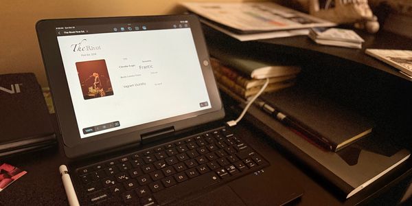 Magazine editing iPad computer desk office