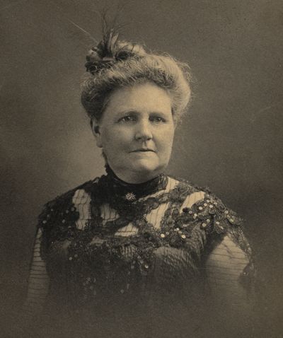 A sepia portrait of early member Augusta Stanley.