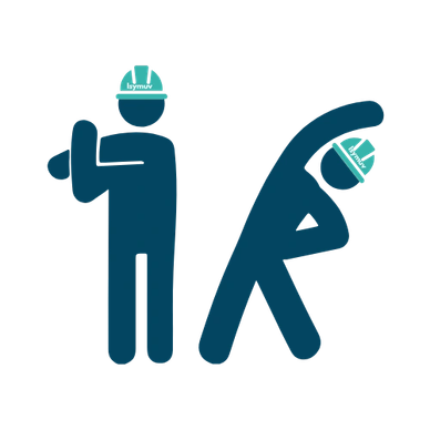 Ilustración de dos figuras con casco haciendo ejercicio.