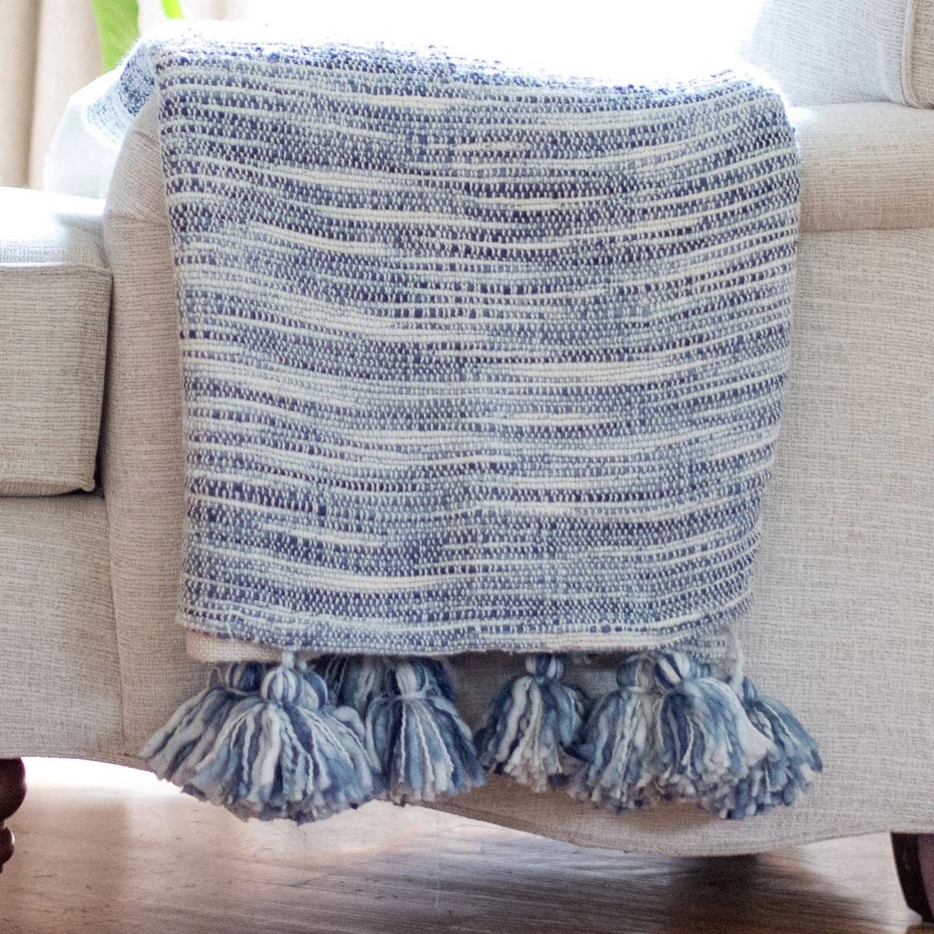 Blue Watercolour Marl throw, approx 152x127cm £39.00.  Available to order