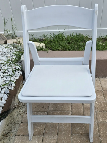White resin wooden chair
