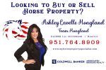 Real estate agent advertising horse property sales in Texas.