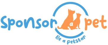Logo for Sponsor A Pet with blue and orange text and pet silhouette.