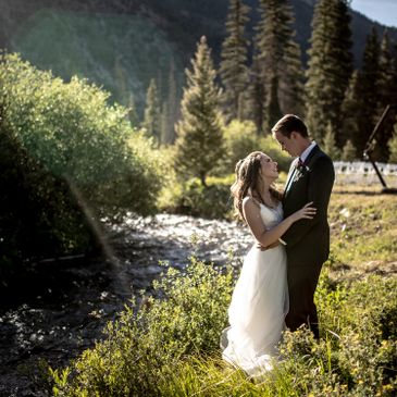 Weddings in the mountains by a beautiful river!  Specialty of the Enchanted Circle of Northern NM.