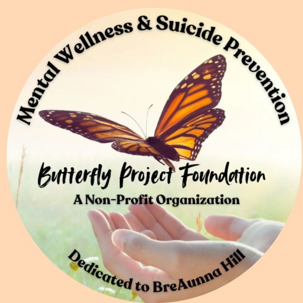 Logo for Butterfly Project Foundation supporting mental wellness and suicide prevention.
