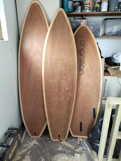Wooden surfboards
