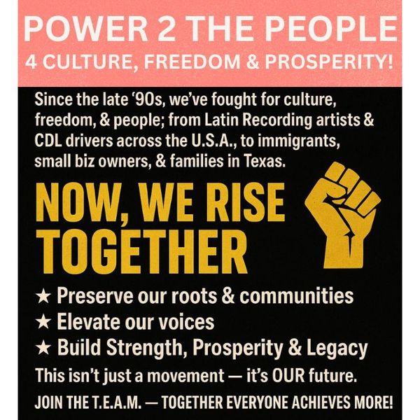 The Power 2 The People TEAM helps CDL drivers, musicians, businesses, families; with equal justice, 
