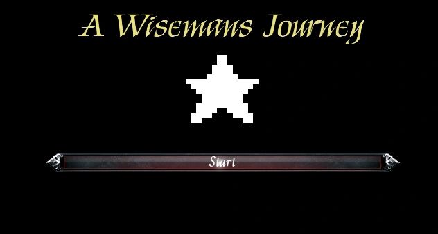 Start screen of the game 'A Wisemans Journey' with a pixelated white star.