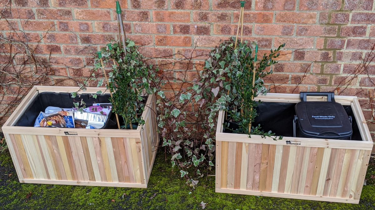 BinGarden Wooden Pair of Planter Boxes 100L each. Bin Garden Flower