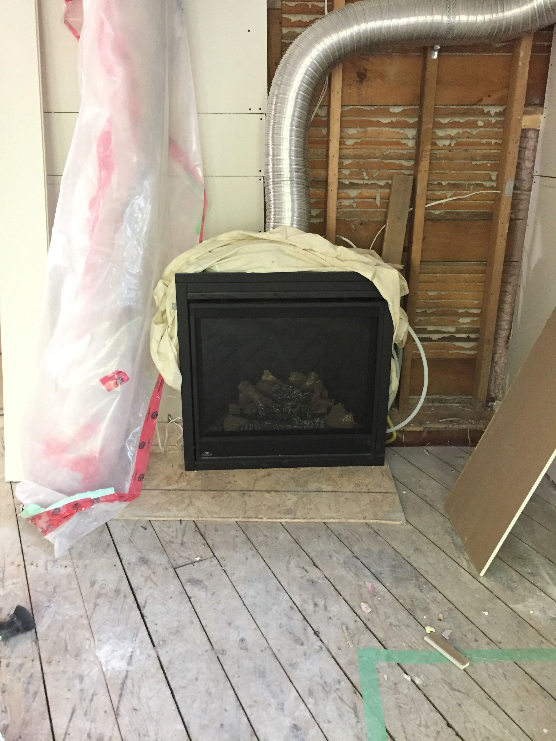 Installing a Gas Fireplace on an Interior Wall