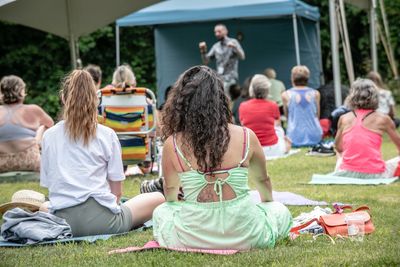 Breathwork session by Joey Damaini for free spirit fest participants