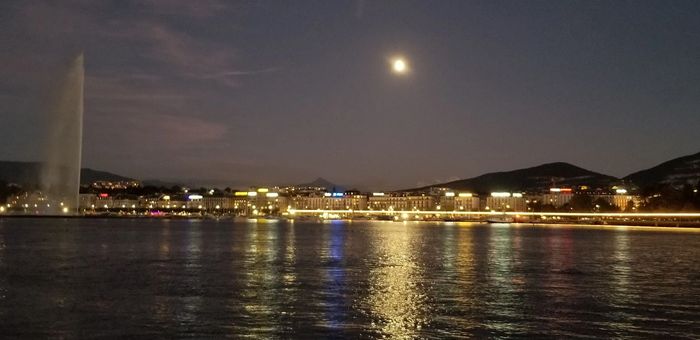 Moon Rising Over Geneva. Photographed by O.E.Fitzgerald 2019.