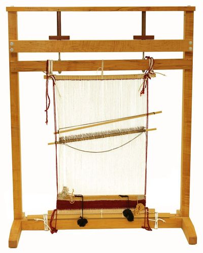 Navajo-style loom weaving