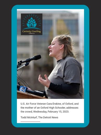Cara Erskine, Life Coach,and Public Speaker  at a rally in Lansing, Michigan