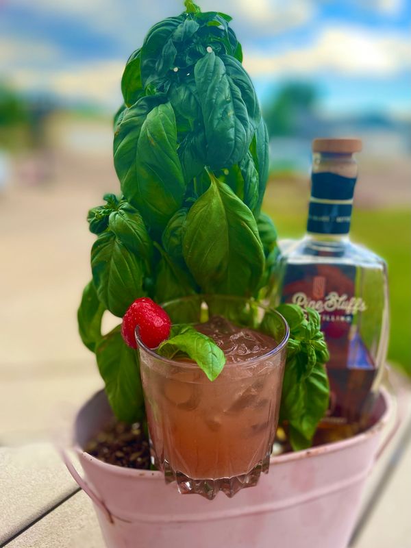 Fresh strawberry purée muddled with fresh basil and bourbon. 