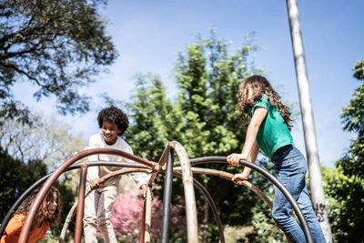 children playing in playground