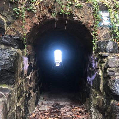 A picture of a tunnel with an anomaly.