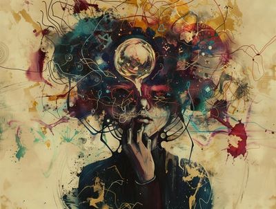 Abstract portrait symbolising embodied awareness, worry, and body-based intelligence