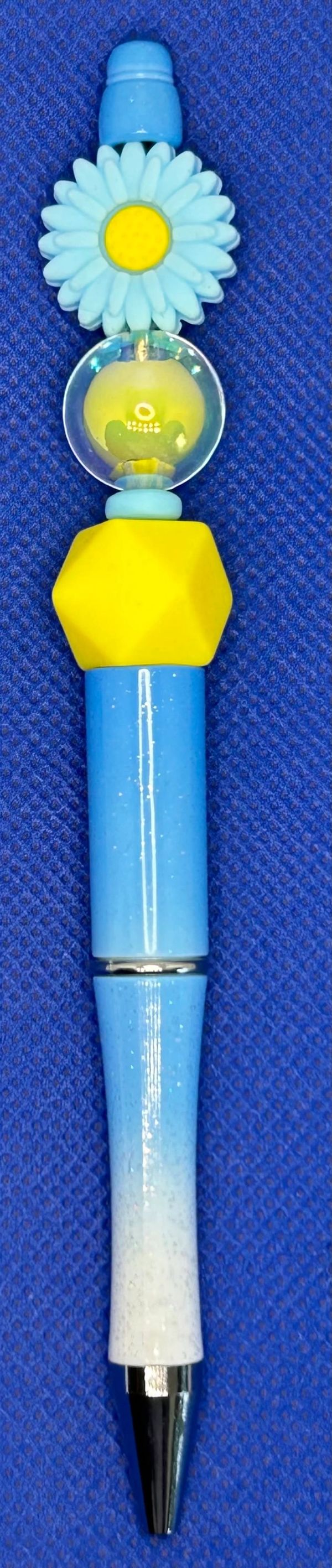 Blue Sunflower Pen $6