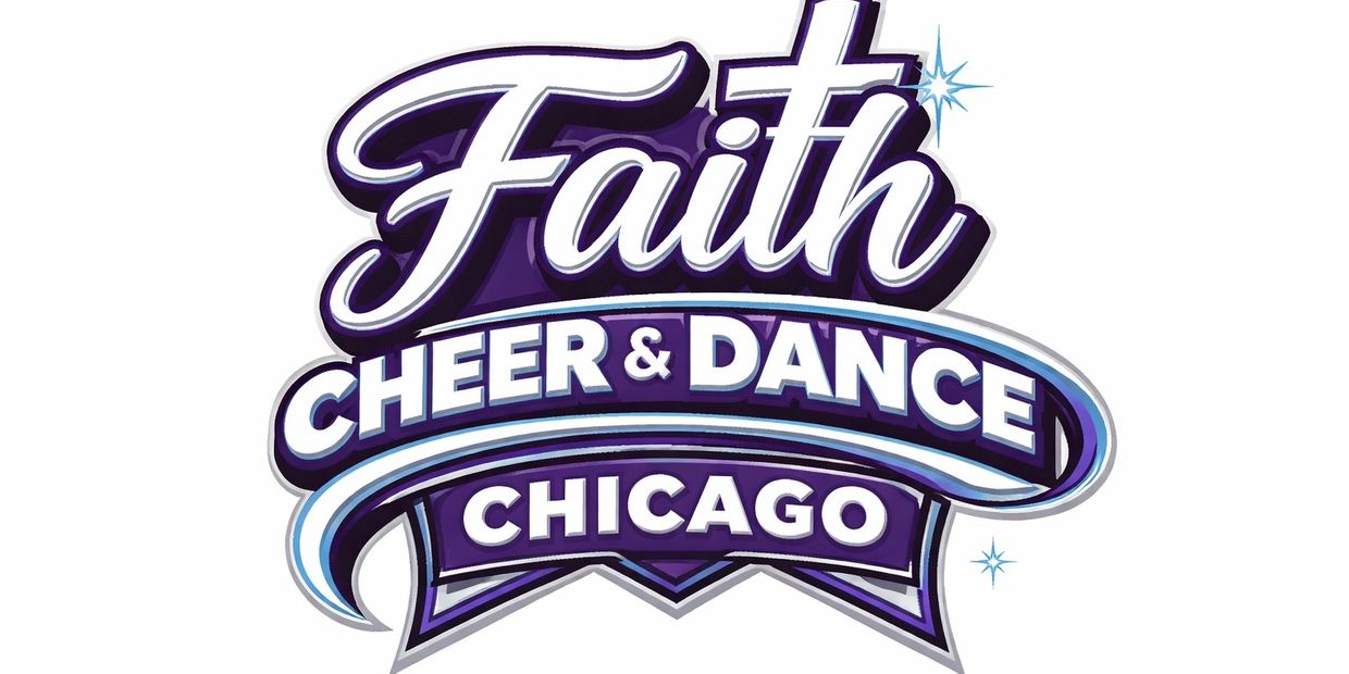 Logo for Faith Cheer &amp; Dance Chicago in purple and white.