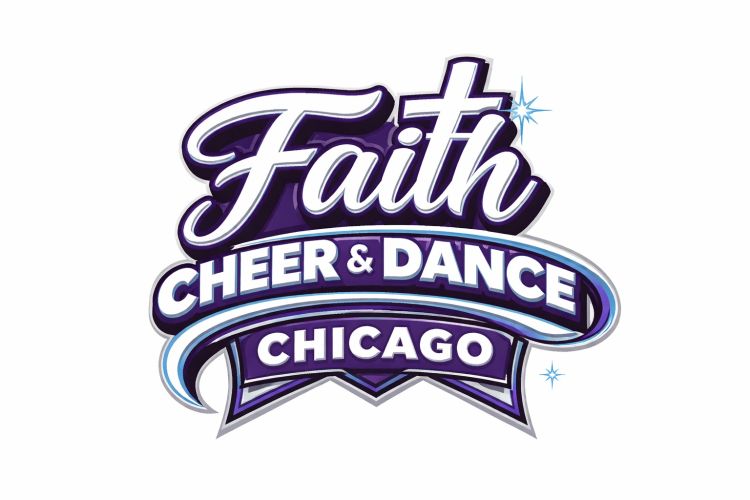 Logo for Faith Cheer & Dance Chicago in purple and white.